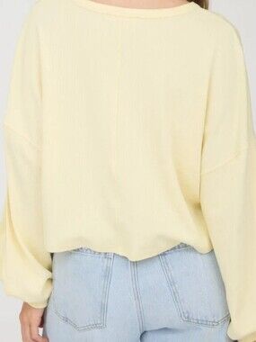 Body & Sol Butter Yellow Light Weight Long Sleeve Top